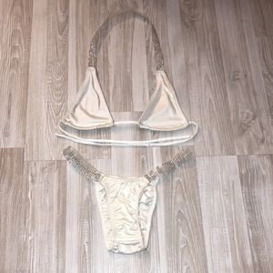 Brazilian Rhinestone Strap Bikini Set👙